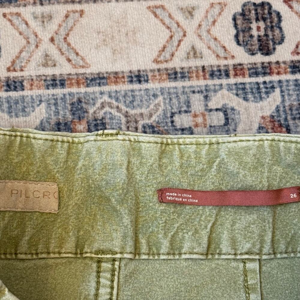 Anthropologie Pilcro The Skipper High Rise Crop Patch Pocket Pants Moss Size 26 - Picture 4 of 11